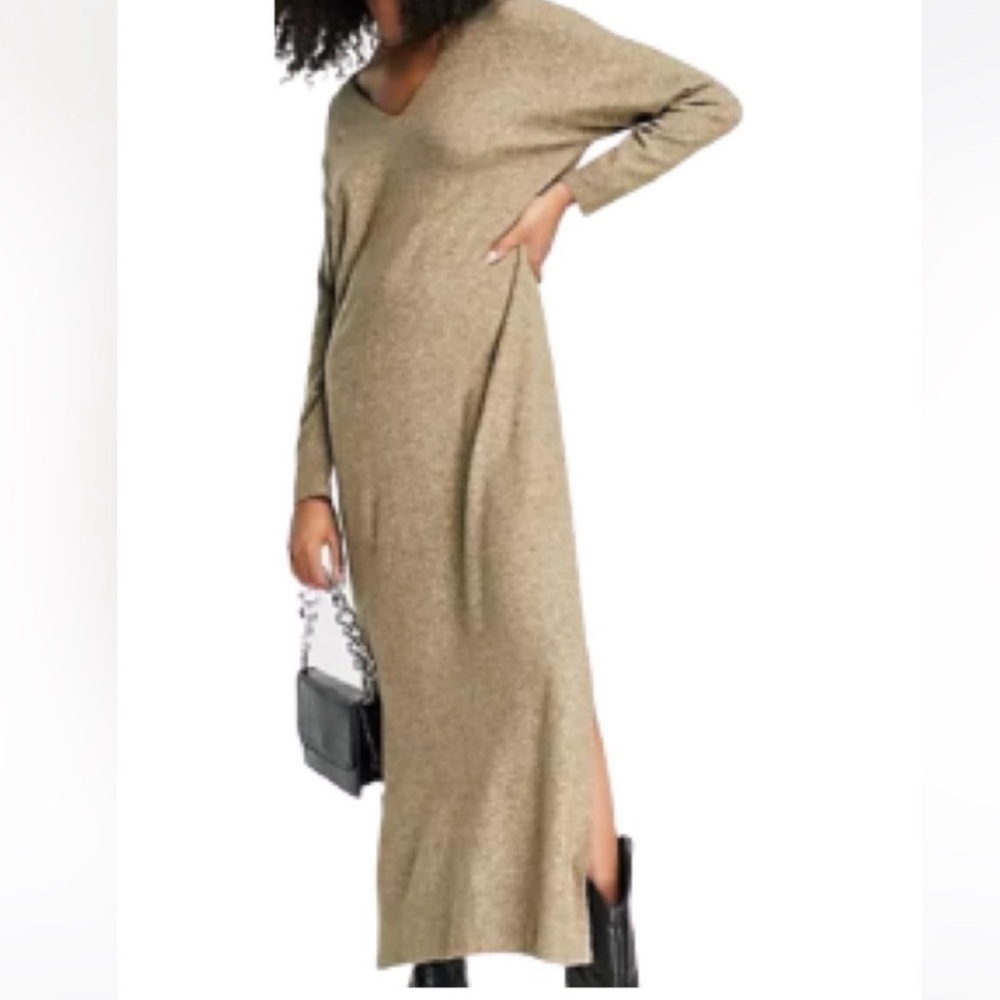 Mango V Neck Knit Dress